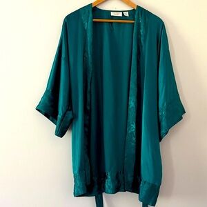 Vintage Victoria's Secret Emerald Green Robe Tie Waist One Size